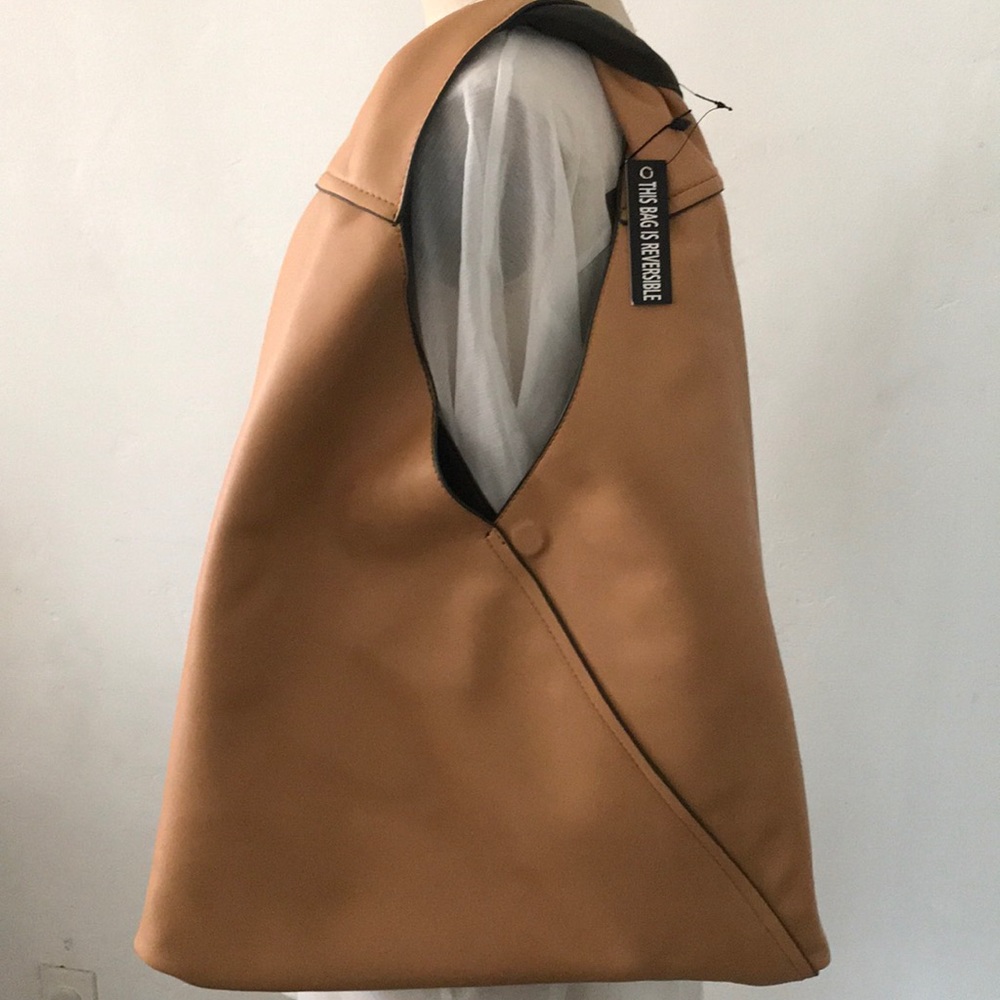 Vegan Leather Reversible Shoulder Bag